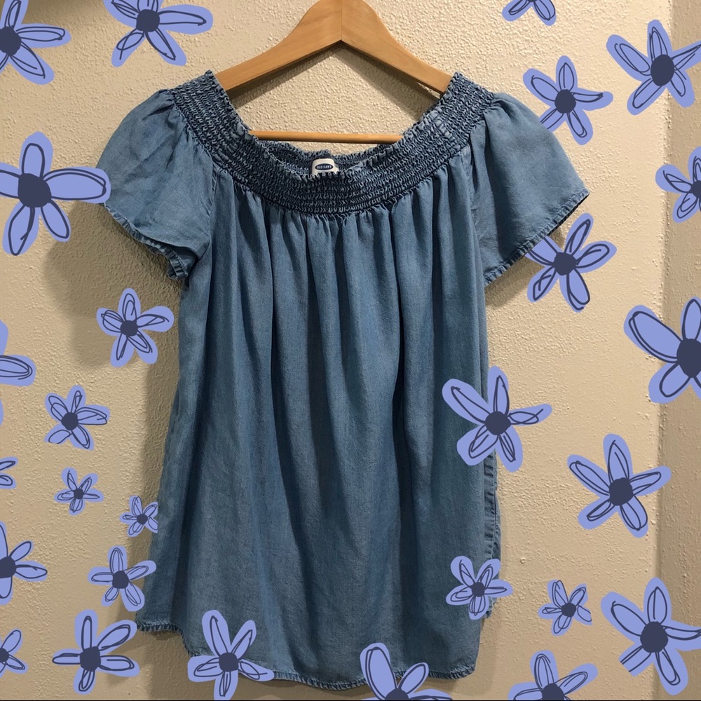 Denim Off-The-Shoulder Top